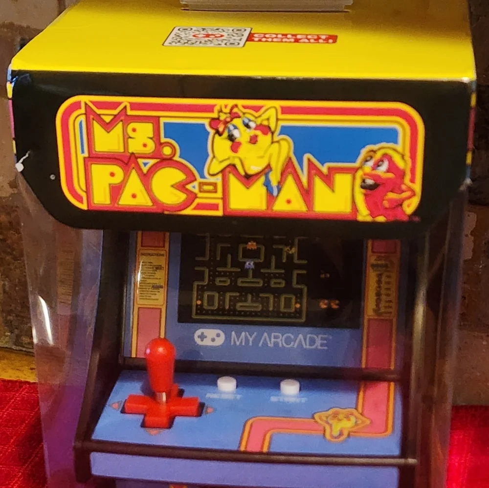 Arcade Ms. Pac-Man Mini Arcade - Yellow, Blue, Red